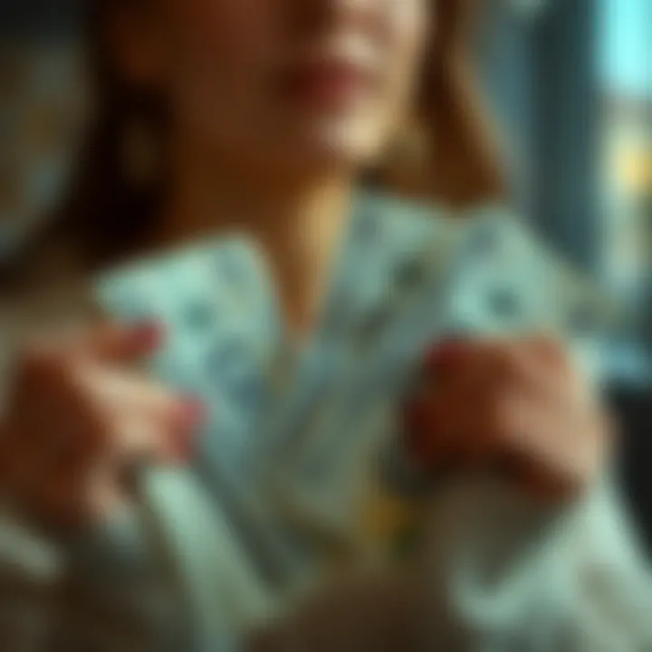 Artistic representation of female empowerment through currency