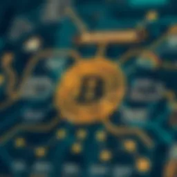 A detailed diagram illustrating the blockchain technology behind Bitcoin.