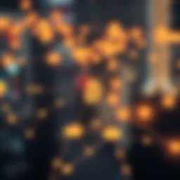 A conceptual illustration of blockchain technology with interconnected nodes.