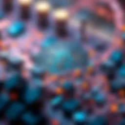 An abstract representation of blockchain technology in marketing