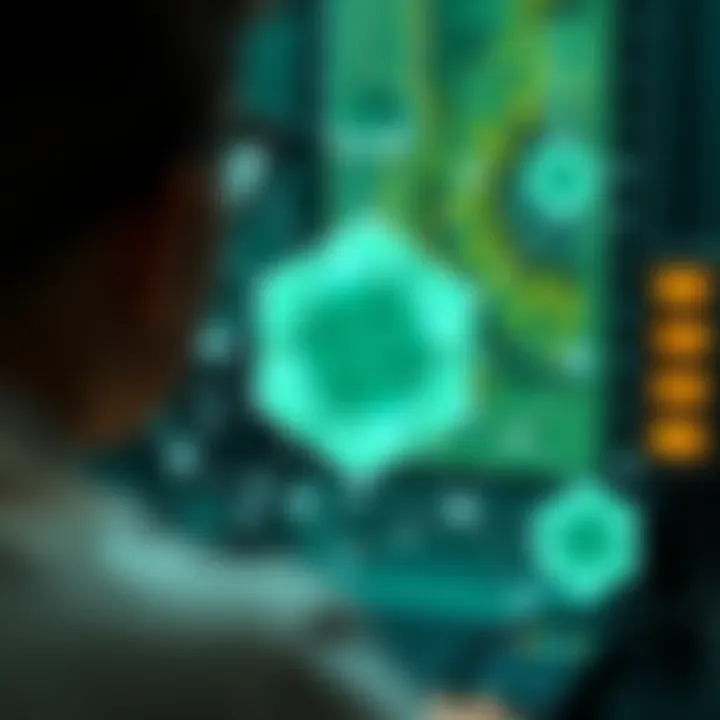 Illustration showing various use cases of blockchain technology in IT.