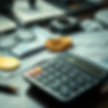 Calculator and financial documents on a desk