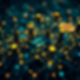 An intricate blockchain network visual representation