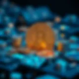 Conceptual illustration of cryptocurrency and digital assets