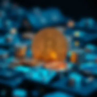 Conceptual illustration of cryptocurrency and digital assets