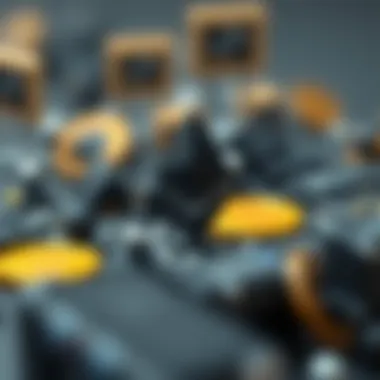 Conceptual representation of Ethereum staking and blockchain technology