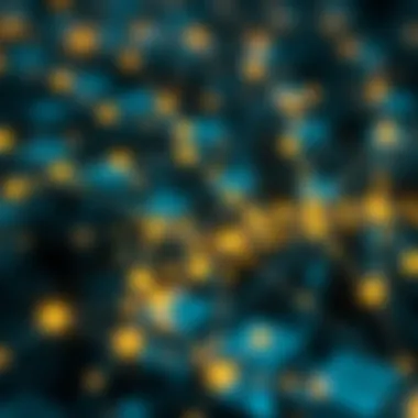 A detailed visual representation of blockchain technology and its interconnected nodes.