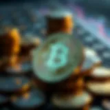 Conceptual representation of cryptocurrency gains