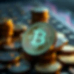 Conceptual representation of cryptocurrency gains