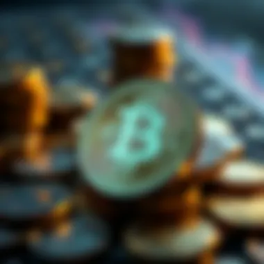 Conceptual representation of cryptocurrency gains