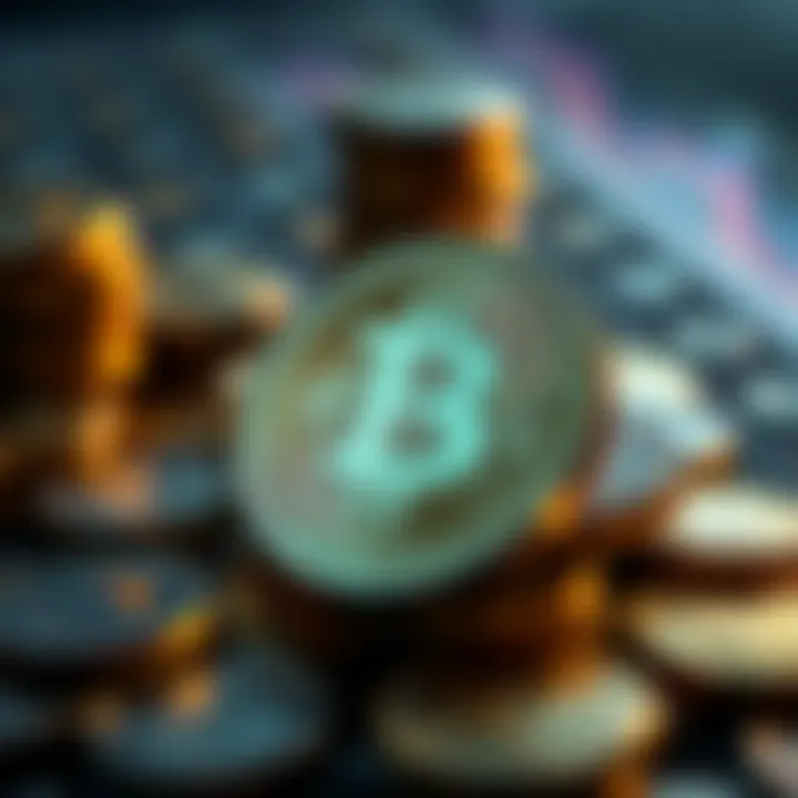 Conceptual representation of cryptocurrency gains