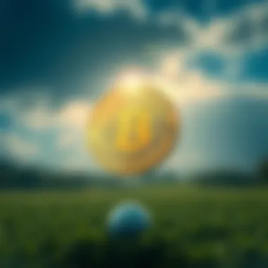 Innovative Intersection of Sports and Digital Currency Visual representation of Golf and Cryptocurrency fusion