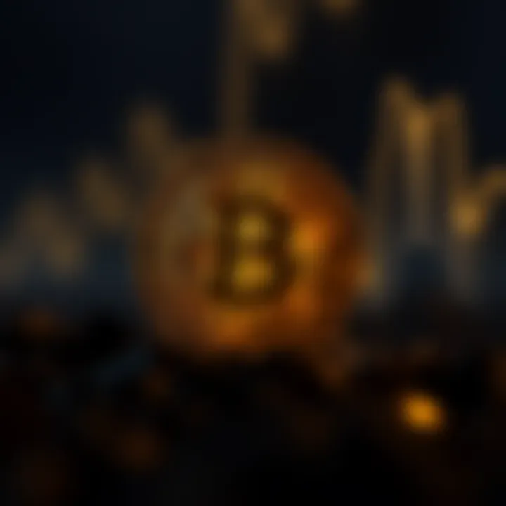Illuminated Bitcoin Symbol Illuminated Bitcoin symbol representing hidden value