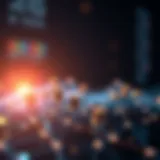 An abstract representation of blockchain technology showcasing innovation and connectivity.