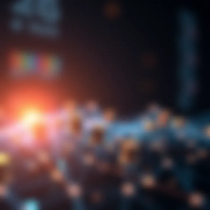 An abstract representation of blockchain technology showcasing innovation and connectivity.