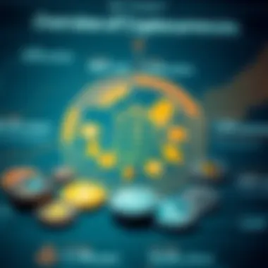 An infographic depicting various cryptocurrencies