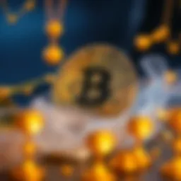 Abstract representation of cryptocurrency and blockchain technology