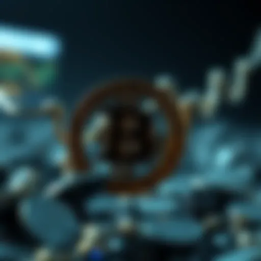 Conceptual illustration of link price in cryptocurrency