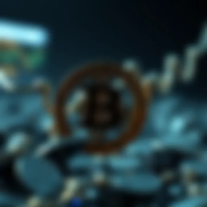 Conceptual illustration of link price in cryptocurrency