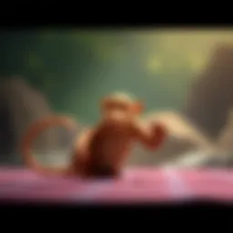 An artistic representation of a monkey NFT on a digital canvas