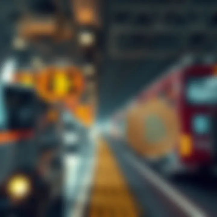 Symbolic representation of cryptocurrency integration in transportation