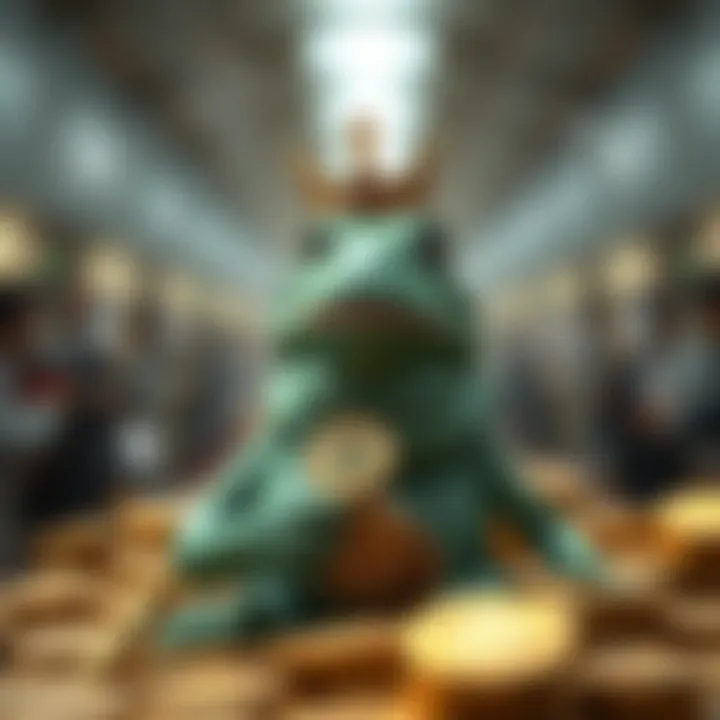 A conceptual diagram illustrating the connection between Pepe and cryptocurrency