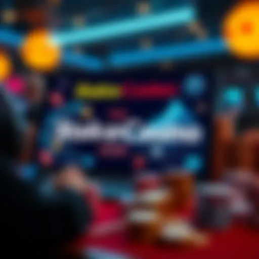 Conceptual representation of online gambling with cryptocurrency