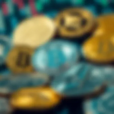 Diverse types of cryptocurrencies displayed visually